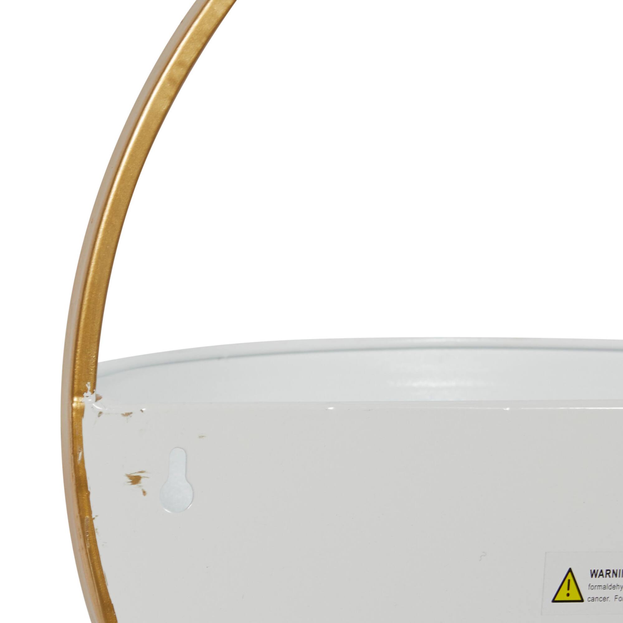 Gold & White Metal Contemporary Wall Planter Set